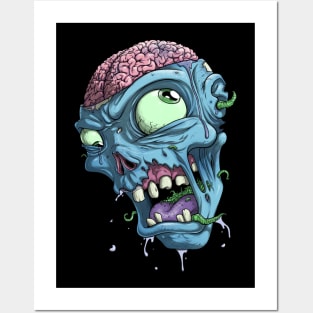 Zombie Head Graphic Posters and Art